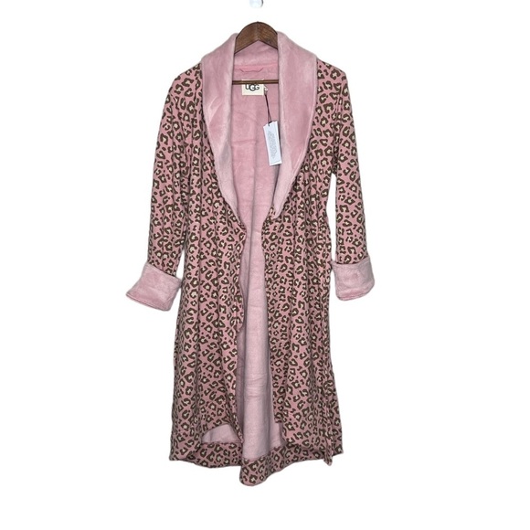 UGG Duffield II Double Knit Fleece Luxurious Pink Heather Robe - Picture 12 of 16